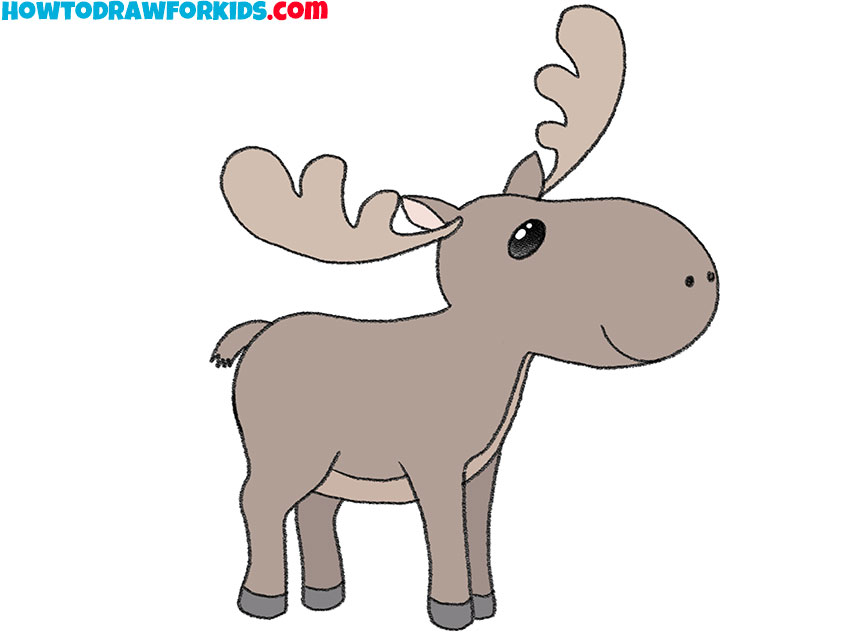 how to draw a moose for kids