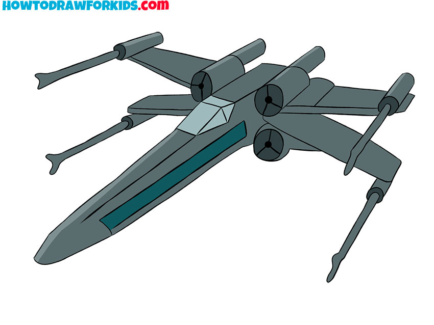 how to draw x-wing cartoon