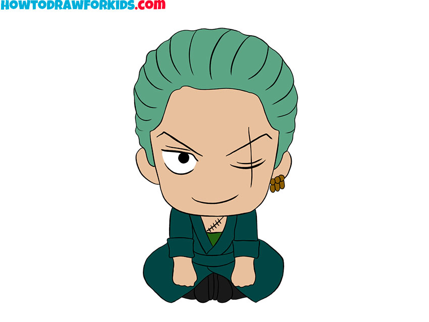 how to draw zoro simple