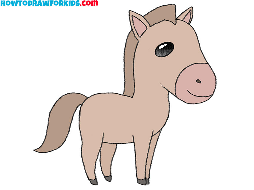 pony horse drawing