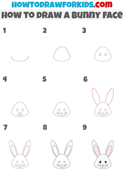 How to Draw a Bunny Face Step by Step - Drawing Tutorial