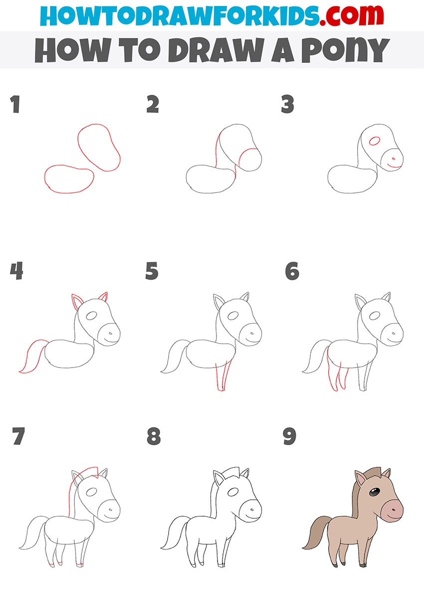 How to Draw a Pony - Easy Drawing Tutorial For Kids