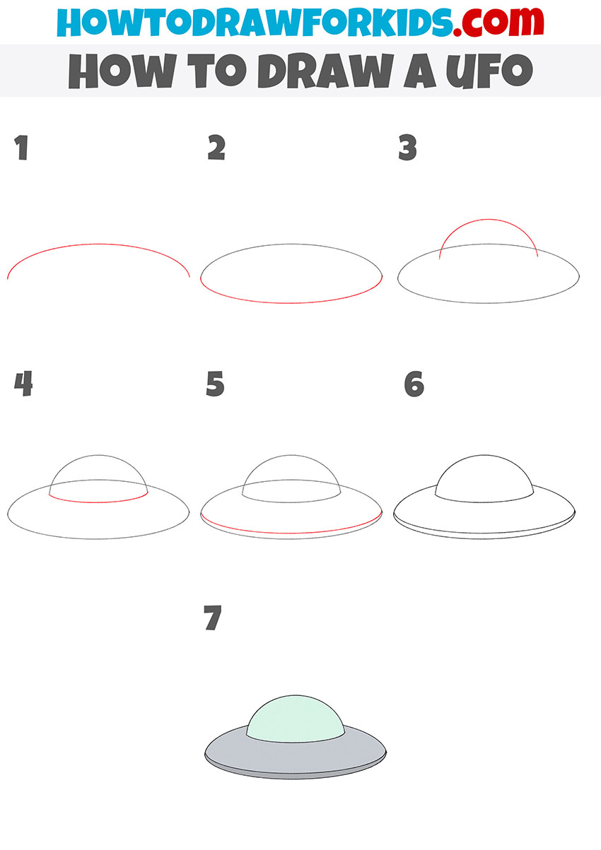 how to draw a ufo step by step