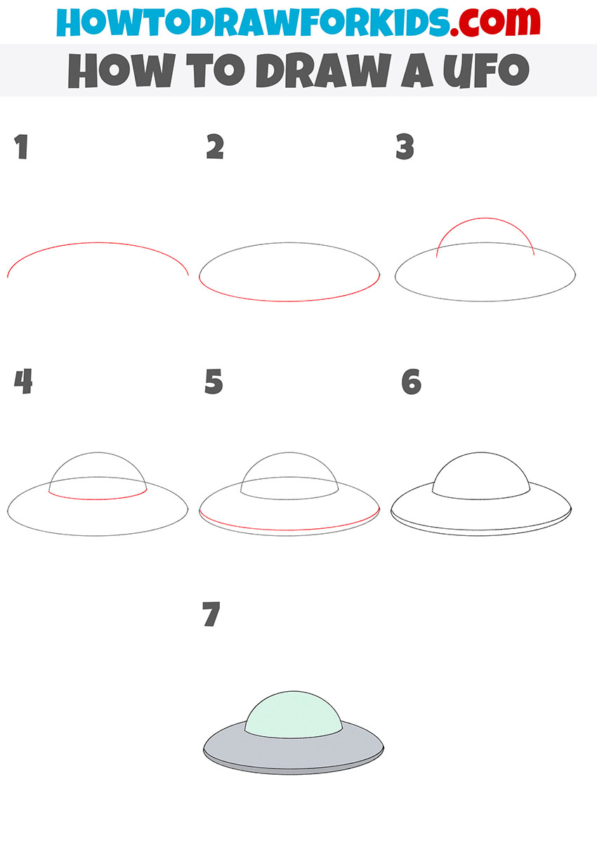 How to Draw a UFO Step by Step Easy Drawing Tutorial For Kids