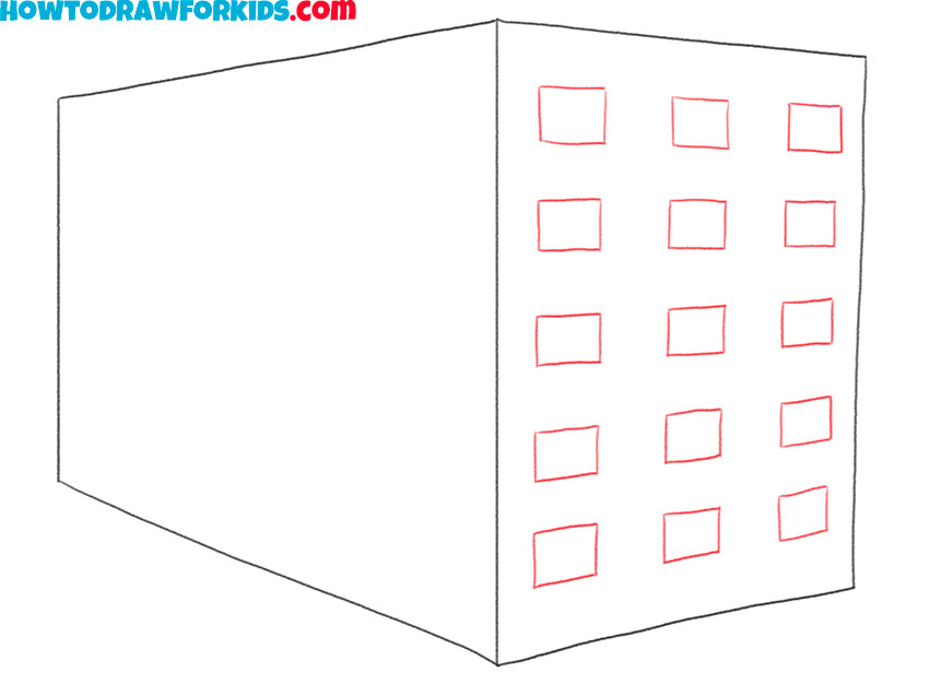 how to draw a 3D building for beginners