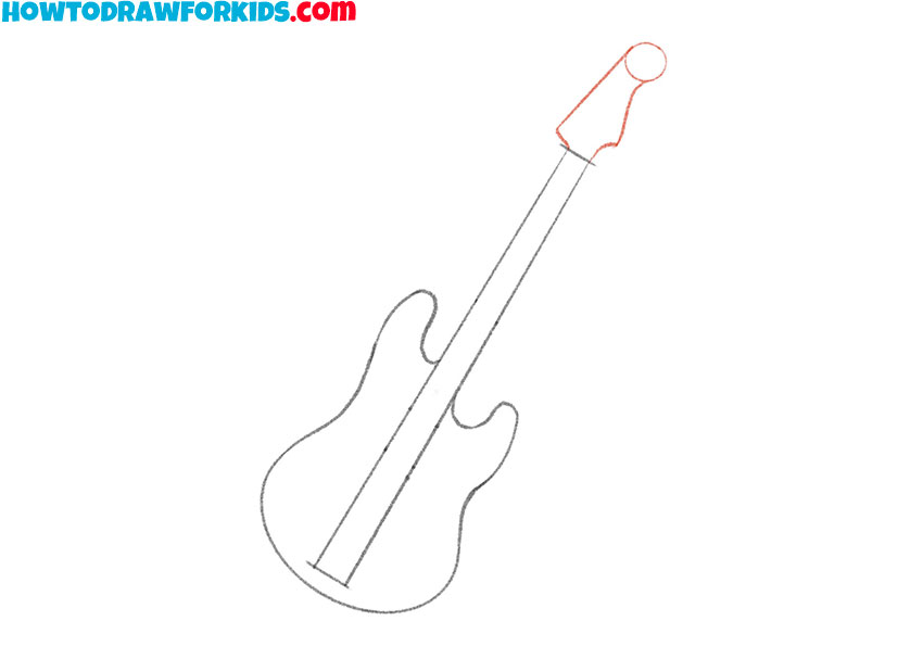how to draw a bass guitar quickly