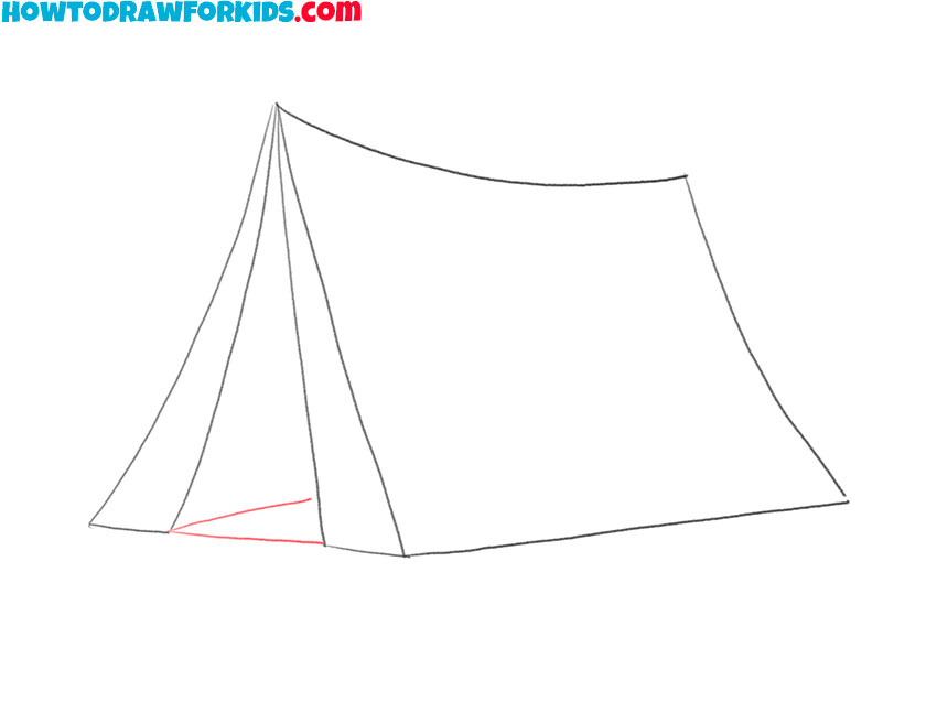 how to draw a cartoon tent