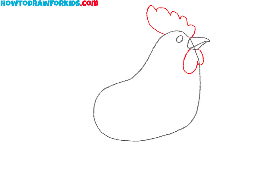 how to draw a cute rooster