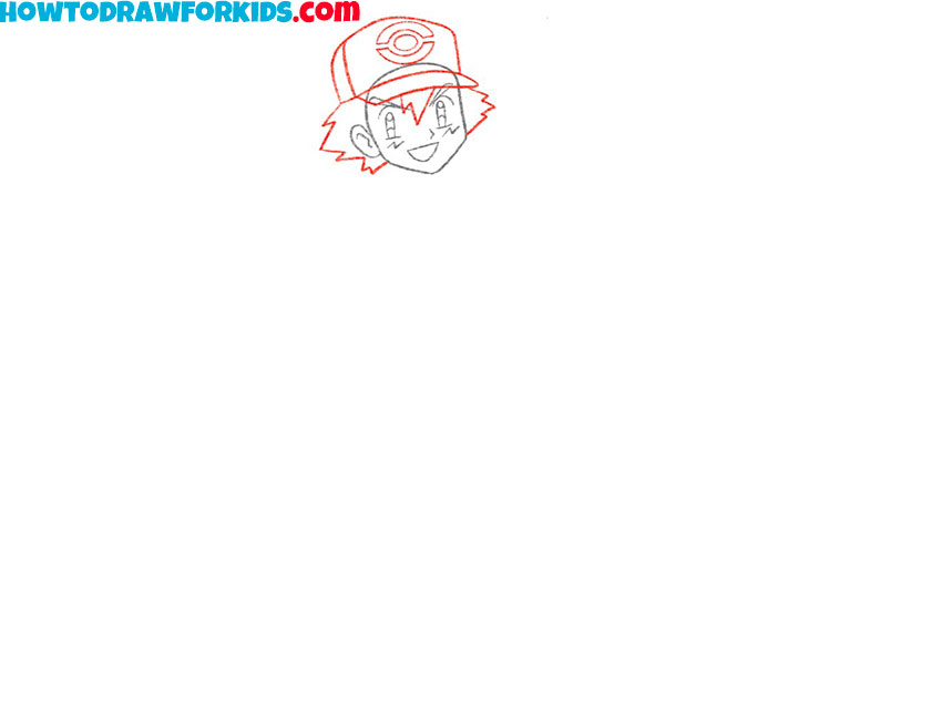 how to draw ash ketchum drawing