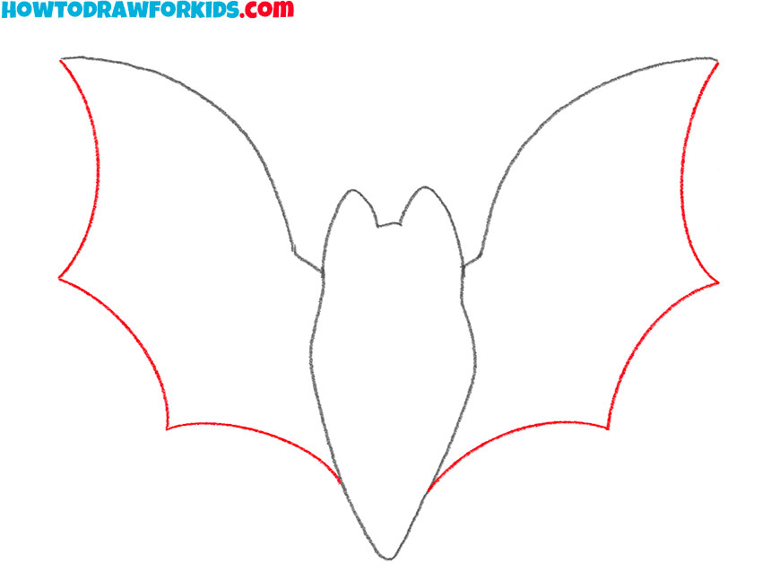 how to draw a bat simple