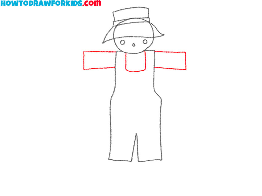 how to draw a cartoon scarecrow