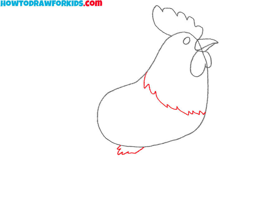 how to draw a rooster drawing