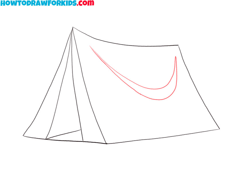 how to draw a simple tent