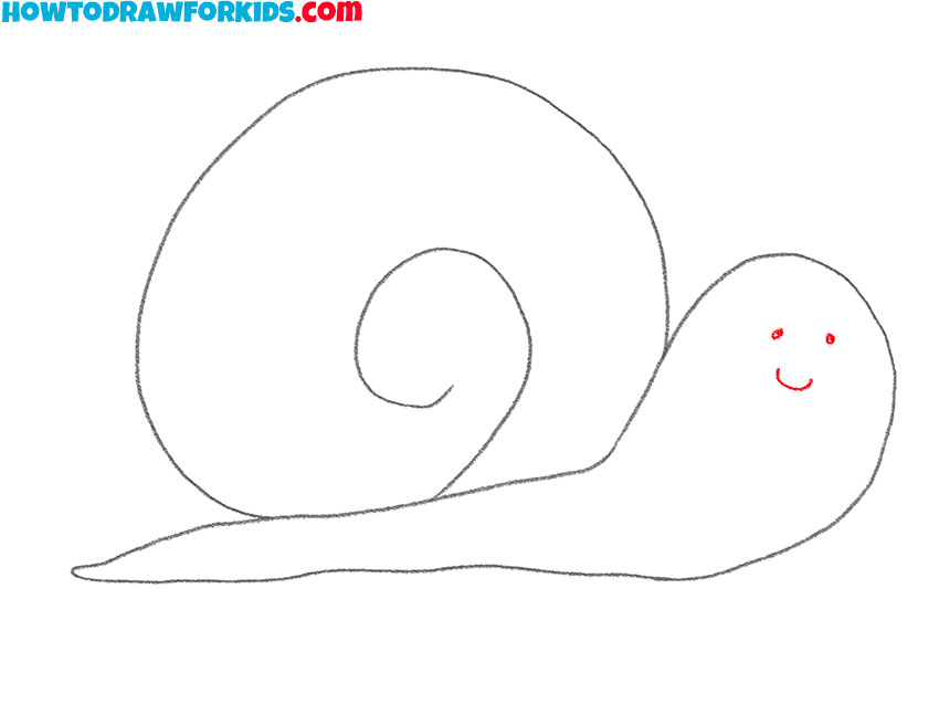 how to draw a snail cartoon