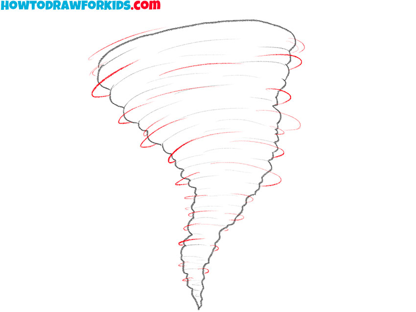 how to draw a tornado cartoon