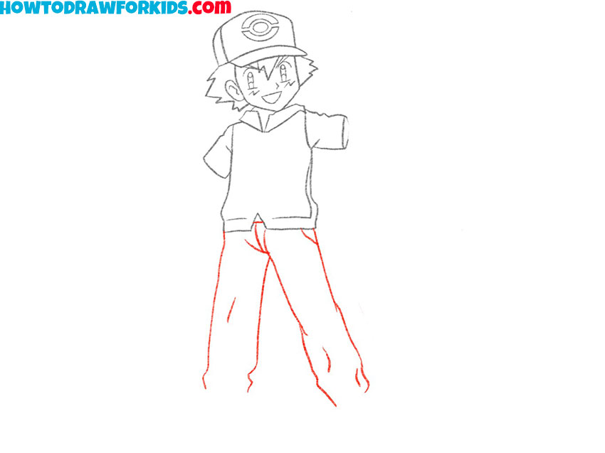 how to draw ash ketchum for beginners