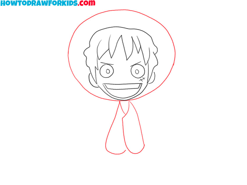 how to draw luffy easily