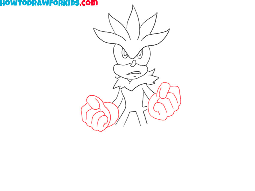 silver the hedgehog drawing guide