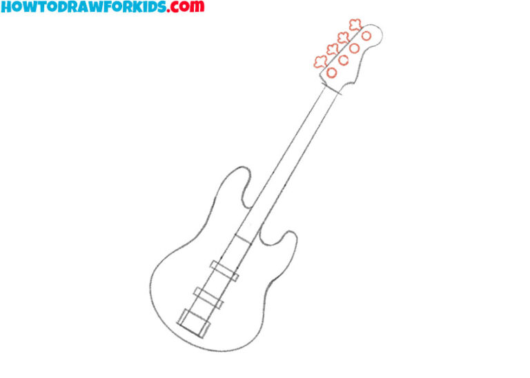 How to Draw a Bass Guitar Easy Drawing Tutorial For Kids