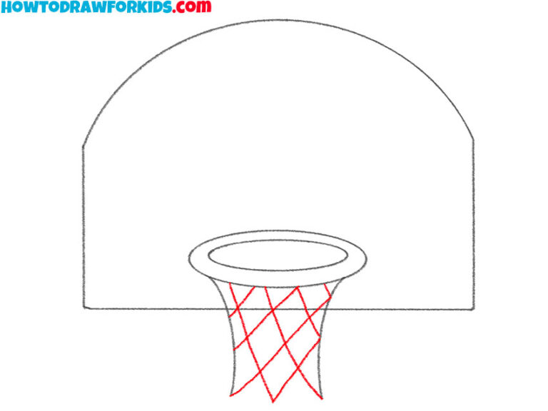 How to Draw a Basketball Hoop Easy Drawing Tutorial For Kids