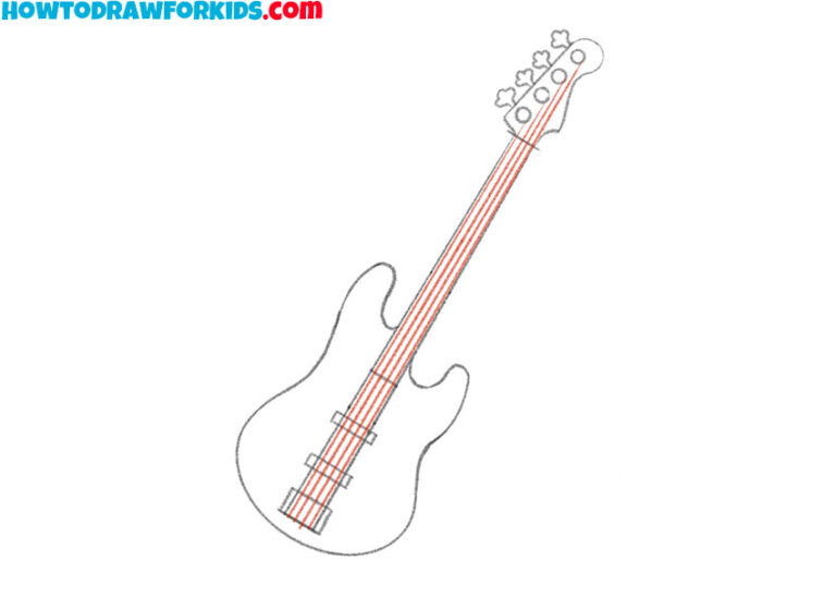 How to Draw a Bass Guitar - Easy Drawing Tutorial For Kids