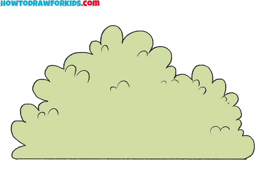 how to draw a bush for beginners