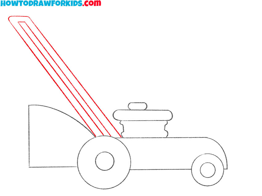 how to draw a lawn mower for kindergarten