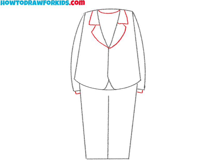 how to draw a men's suit
