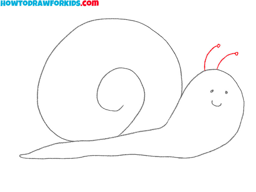 how to draw a snail cute