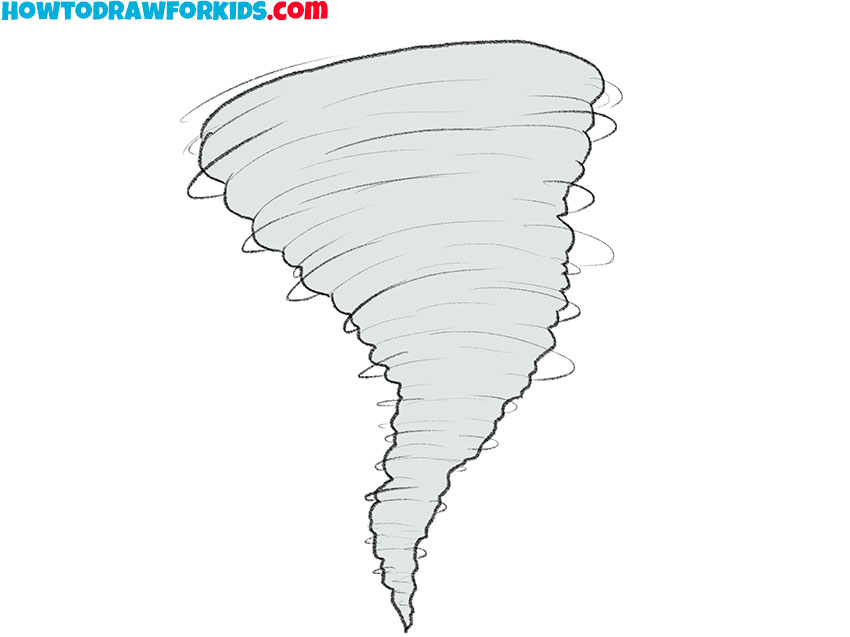 how to draw a tornado easily