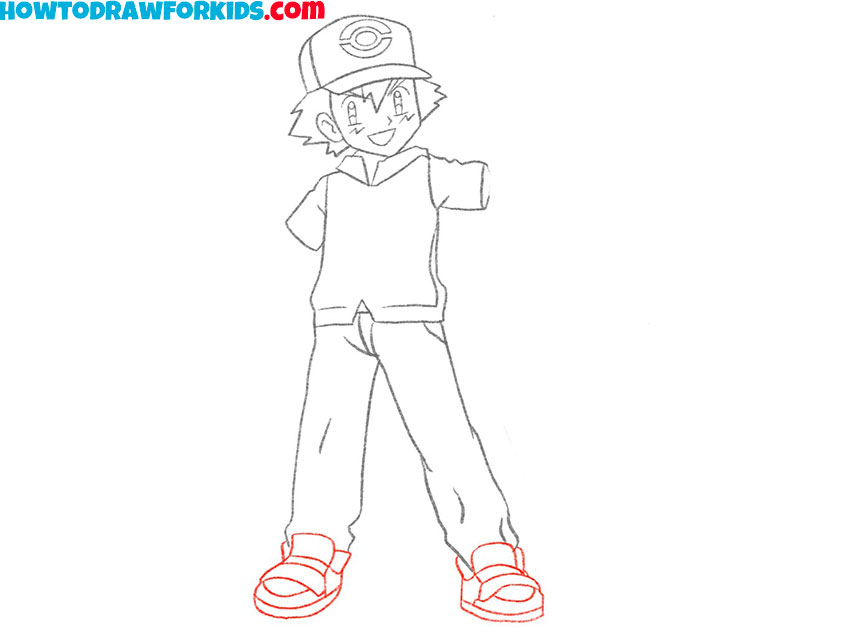 how to draw ash ketchum for kindergarten