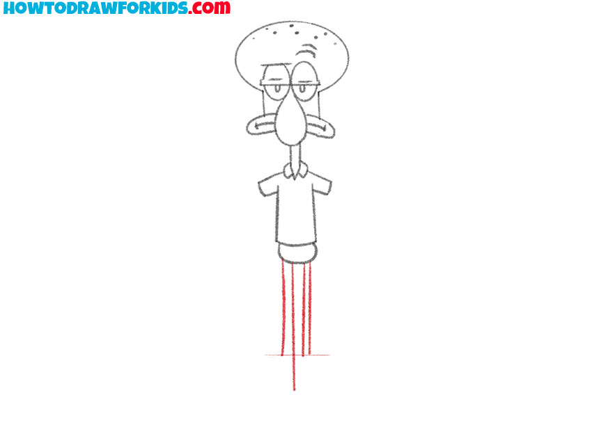 how to draw squidward for kids
