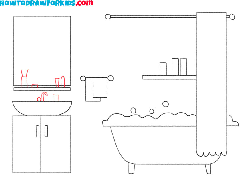 bathroom drawing tutorial