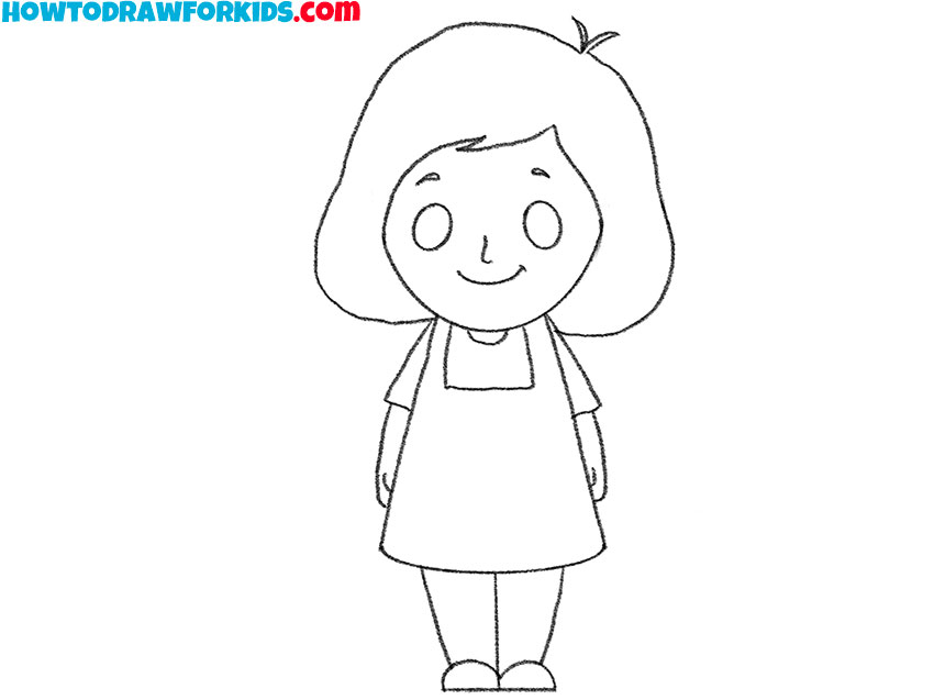 cartoon girl drawing guide