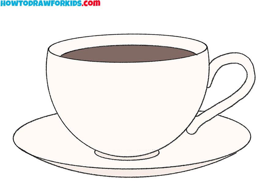 cup of coffee drawing guide