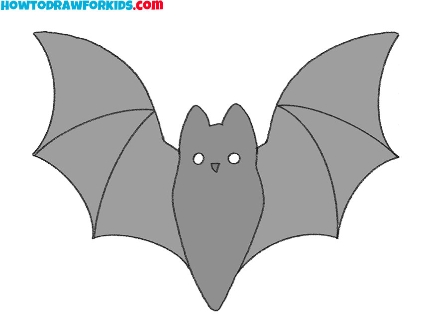 how to draw a cute bat easy