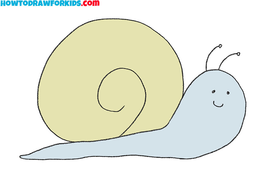 How to Draw a Snail - Easy Drawing Tutorial For Kids