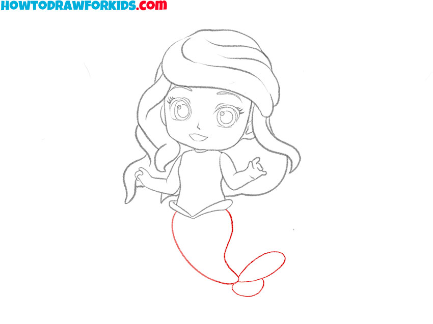 how to draw ariel cute and easy