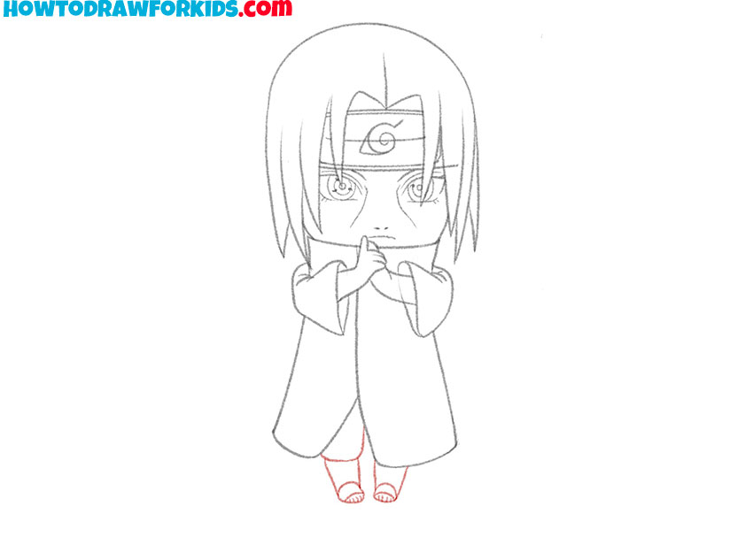 how to draw itachi for kids