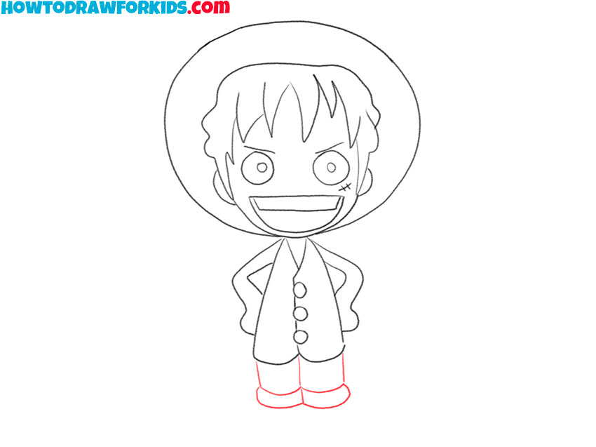 how to draw luffy for kids