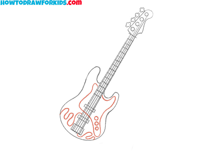 bass guitar drawing cartoon