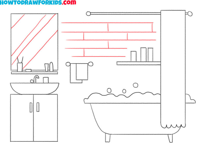 How to Draw a Bathroom Easy Drawing Tutorial For Kids