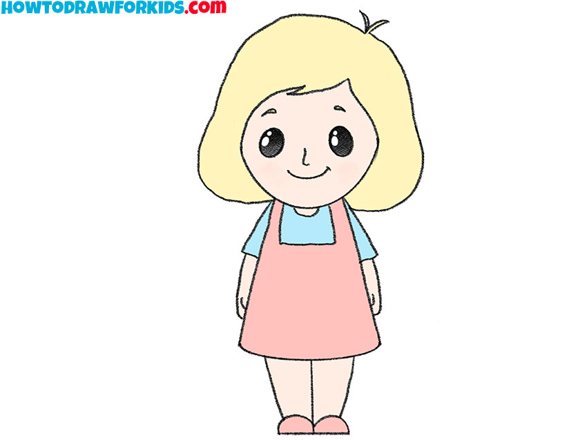 How to Draw a Cartoon Girl - How to Draw Easy-suu.vn
