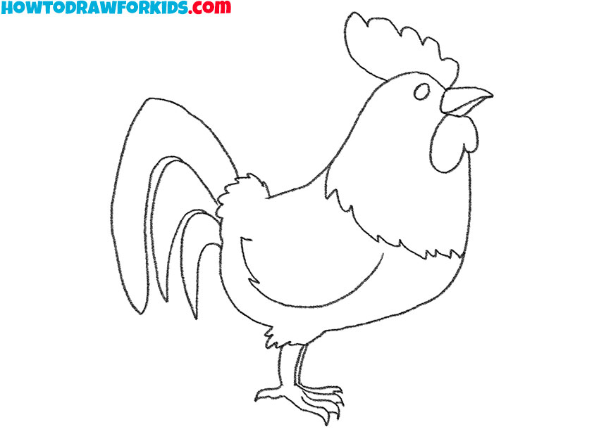 cartoon rooster drawing