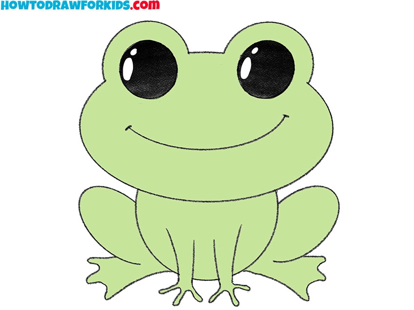 Doodle frog simple child marker drawing illustration