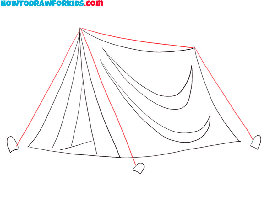 how to draw a tent for kids