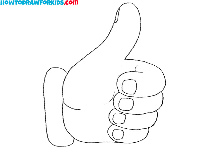 how to draw thumbs up for beginners