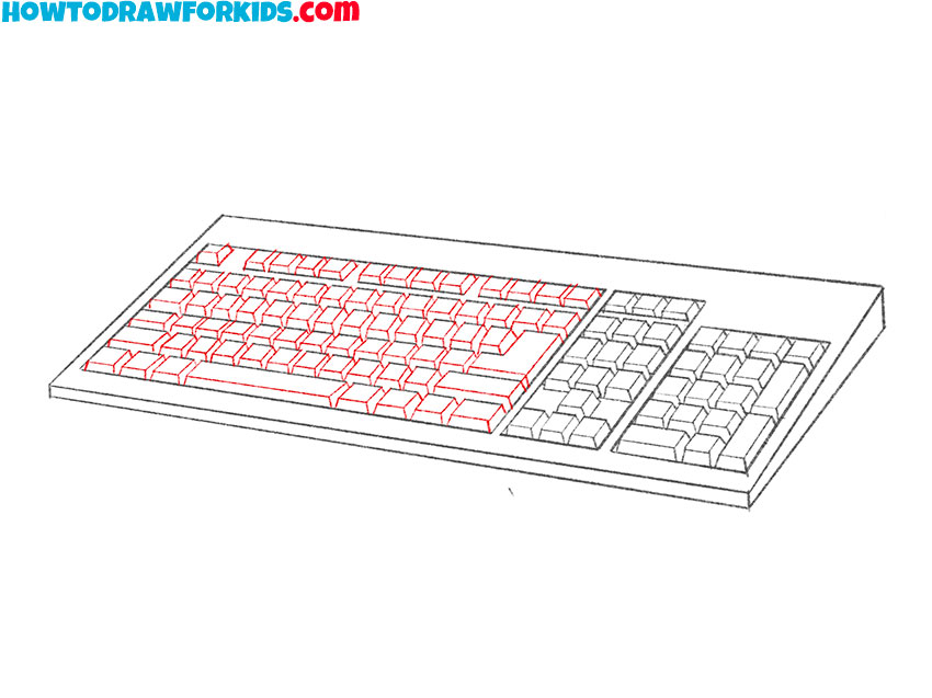 Color vector drawing of qwerty keyboard  Free SVG