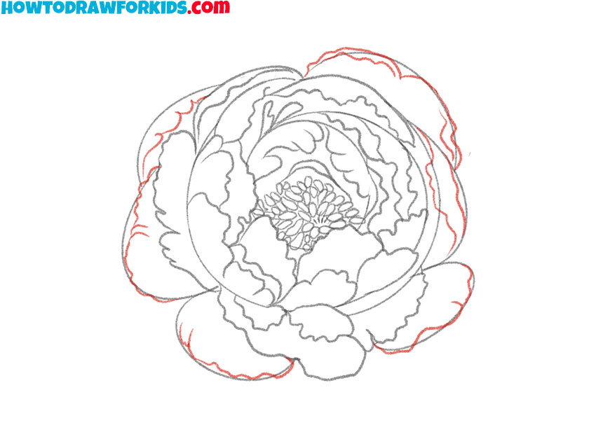 peony drawing for kids