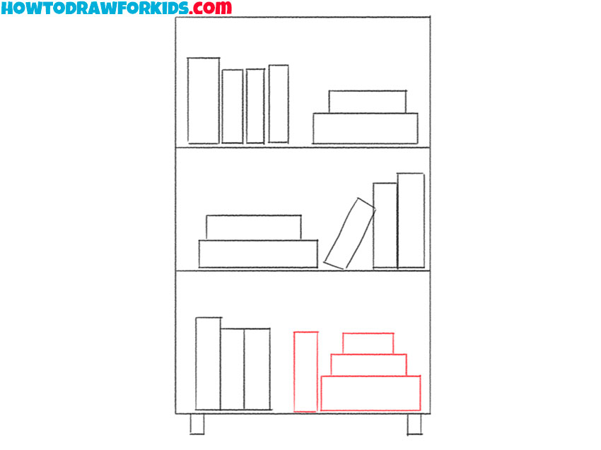 simple bookshelves drawing